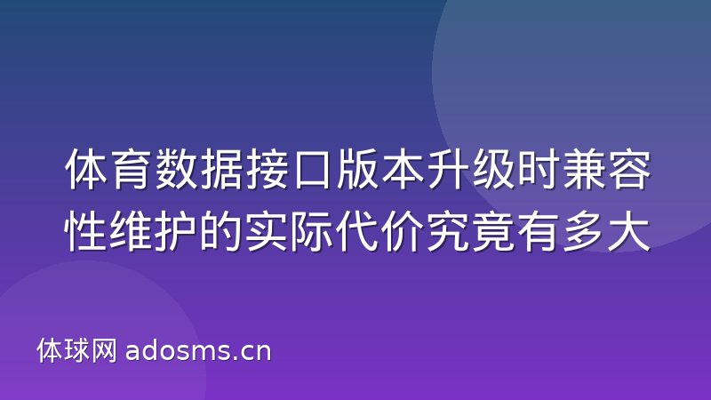 体育数据接口版本升级时兼容性维护的实际代价究竟有多大